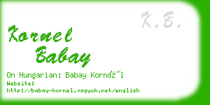 kornel babay business card